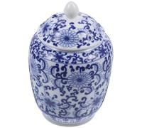 MOBUTOFU Barattolo per tè in Porcellana Blu 350ml Design Cinese Vintage | Contenitore Sigillato per Tè Sfuso, Decorazione da Tavolo, Aiuto per Conservazione, Uso Domestico
