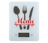 MOBUTOFU Bilancia da Cucina Digitale Bianca Misurazione Precisa e Alta Precisione, Materiale in Vetro e Plastica, per Cucina e Cottura, Alimentata da 2 Batterie Aaa