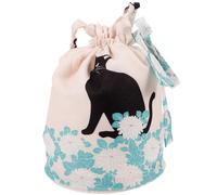 MOBUTOFU Borsa a Secchiello Giapponese Carina Stampa Gatto, Beige, Design Unico e Raffinato, per Passeggiate e Uso Quotidiano