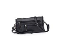 MOBUTOFU Borsa Tracolla Donna Elegante Nera in Pu Forma a Busta, Materiale Leggero e Lucido, Mini Pochette 7 Pollici per Serate e Uso Quotidiano