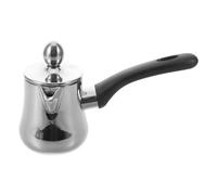 MOBUTOFU Bricco Caffè in Acciaio Inox 350ml per Induzione con Coperchio | Versatore Preciso, Manico Ergonomico Antiscottatura, Adatto a Gas e Piani a Induzione, Argento