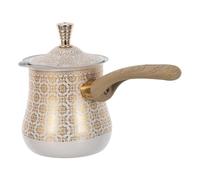 MOBUTOFU Caffettiera Turca in Acciaio Inox Bianco Coperchio e Manico | Versamento Preciso, Riscaldamento Rapido, Finitura Lucida, per Tè in Ufficio e Uso su Fornelli Elettrici