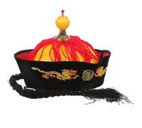 MOBUTOFU Cappello Cosplay Imperatore Cinese con Treccia, Resistente Agli Urti e Leggero, Materiale Cartone e Lanuggine, per Feste e Carnevali in Costume Orientale
