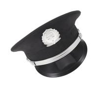 MOBUTOFU Cappello da Capotreno Nero Stile Ferroviario, Berretto da Macchinista Taglia 58, Accessorio per Travestimenti e Spettacoli Teatrali