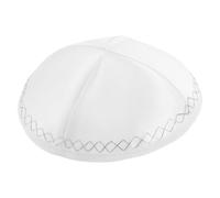 MOBUTOFU Cappello Kippah Bianco per Uomo e Ragazzi in Poliestere Leggero e Confortevole, Design Tradizionale Portatile per Viaggi e Tutte Le Stagioni