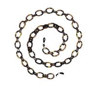 MOBUTOFU Catena per Occhiali in Acrilico Marrone Funzione Antismarrimento e Design Elegante, per Mantenere gli Occhiali Sempre al Collo