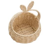 MOBUTOFU Cesto Intrecciato Manici a Forma di Orecchie di Coniglio, Cestino Portaoggetti Rustico e Decorativo per Damigelle e Cesto di Fiori per Matrimonio, per Arredamento Casa