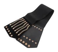 MOBUTOFU Cintura Corsetto Rinascimentale Larga con Occhielli Metallici e Fascia Elastica Regolabile, Cintura Dimagrante la Vita Donna, Accessorio Versatile per Abiti Casual e Look Punk