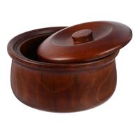 MOBUTOFU Ciotola di Frutta in Legno con Coperchio, Facile da Pulire e Protegge Cibo, per Casa e Negozio, Dimensioni 15-16x7,2 Cm Colore Caffè