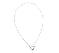 MOBUTOFU Collana Ciondolo Cuore e Angelo Demone in Rame Bianco, Elegante e Unico, come Regalo la Festa degli Innamorati o Festa della Mamma