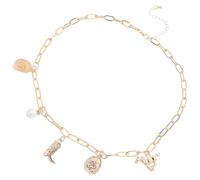 MOBUTOFU Collana con Ciondolo Stivale da Cowboy Catena in Ferro e Lega Collana Western con Perla Irregolare Oro, per Donna, per Concerti e Feste Festive