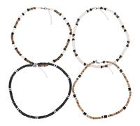 MOBUTOFU Collana Girocollo Perline Colorate Bohémien, Ciondolo al Collo Lettera, Set da 4 Pezzi, Gioielli da Donna per Feste e Uso Quotidiano