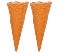 MOBUTOFU Coni Gelato Artificiali e Riutilizzabili 2 Pezzi in Pvc Design Realistico per Decorazione Negozio Dessert e Giochi di Finzione