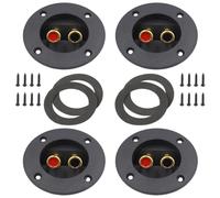 MOBUTOFU Connettore a Molla per Casse Acustiche 3,1 Pollici Nero, Terminale Rotondo in Abs e Lega di Zinco, Facile da Installare, Disconnessione Rapida, per Subwoofer Domestici