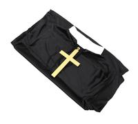 MOBUTOFU Costume da Prete Nero e Accessori per Feste in Poliestere e Cotone Set 1 Pezzo Abbigliamento Cosplay Creativo per Halloween e Party