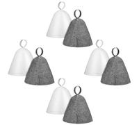 MOBUTOFU Cuffia da Sauna in Feltro di Lana 8 Pezzi Cappello da Bagno Assorbente ad Asciugatura Rapida Morbido e Antiscivolo Accessori per Sauna Unisex per Bagno Turco e Vapore