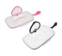 MOBUTOFU Custodia per Salviette Umidificate Neonati 2 Pezzi Portatile Ricaricabile Coperchio a Tenuta Stagna Forma Cuore per Viaggi e Cambio Pannolino in Movimento
