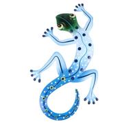 MOBUTOFU Decorazione Geco in Ferro da Parete per Giardino, Blu | Opera Murale, Facile da Installare, Bordi Lisci, Ecologica, per Ristoranti e Camere, Amici Amanti delle Lucertole