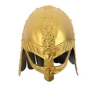 MOBUTOFU Elmo Vichingo per Cosplay da Cavaliere Medievale Dorato, Casco Leggero Cinturino Elastico, Accessorio per Costume Vichingo Uomo per Feste Halloween e Carnevale