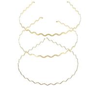 MOBUTOFU Fasce Sottili Ondulate in Metallo 3 Pezzi per Chioma da Donna, Adatte per Look Romantico e Uscite Casual, Colore Oro Stili multipli