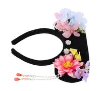 MOBUTOFU Fascia per Chioma Accessorio Versatile ed Elegante Ispirata alla Dinastia Qing Vintage con Fiori Artificiali in Plastica per Cosplay e Feste in Costume