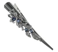 MOBUTOFU Fermaglio per Chioma a Coccodrillo Strass Decorativi Clip in Metallo per Chioma Fini Accessorio per Styling Donna per Matrimoni e Feste Colore Blu Scuro Vintage