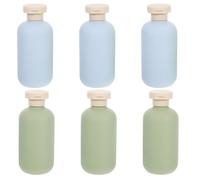 MOBUTOFU Flaconi da Viaggio per Shampoo 200Ml Set 6 Pezzi in Plastica Morbida con Tappo a Scatto Bottiglie Riutilizzabili per Cosmetici e Lozioni Design Antiscivolo Avocado per Palestra