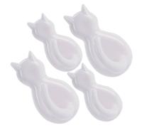 MOBUTOFU Ganci Moderni a Coda di Gatto in Plastica 4 Pezzi per Cucina e Veranda senza Tracce con Design Minimal e Superficie Liscia