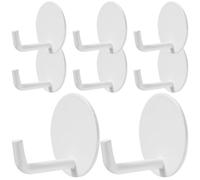 MOBUTOFU Gancio Adesivo da Muro 8 Pezzi in Acciaio Inox Bianco | Installazione Semplice, Stabile per Appendere Oggetti, Uso Dietro Porta