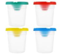 MOBUTOFU Lavapennelli Rotante Colore Casuale Set 4 Pezzi Vaschetta per Lavare Pennelli in ABS Compatta e Facile da Trasportare, per Laboratori Artistici e Hobby Creativi