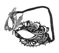 MOBUTOFU Maschera Cristalli in Lega Resistente Veneziana Decorata Nera Elegante per Ballo in Costume e Carnevale Donna