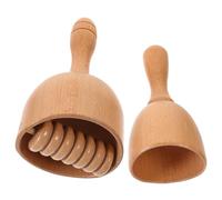 MOBUTOFU Massaggiatore Schiena in Legno 2 Pezzi Design a Tazza per Rilascio Tensione Muscolare e Sollievo da Muscoli Contratti Strumento Portatile per Massaggio Corpo