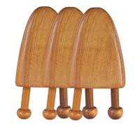 MOBUTOFU Massaggiatori Gua Sha in Legno 3 Pezzi Tavole Raschianti per Terapia Meridiani, Massaggiatore Linfatico Portatile per Uso Domestico, Strumenti Benessere per Relax e Circolazione