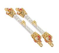 MOBUTOFU Mezuzah Ebraica di Metallo 2 Pezzi Pergamena e Corona Design Unico Decorazione Porta per Camere e Sinagoghe