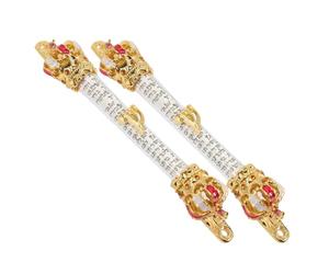 MOBUTOFU Mezuzah Ebraica di Metallo 2 Pezzi Pergamena e Corona Design Unico Decorazione Porta per Camere e Sinagoghe