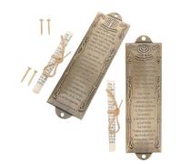 MOBUTOFU Mezuzah Resistente alle Intemperie con Pergamena in Lega Dorata 2 Decorazione Religiosa e Sacra per Porta e Finestra la Casa