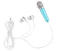 MOBUTOFU Microfono Karaoke Mini Portatile per Cantare Ovunque con Cuffie Integrate, Super Leggero in Plastica per Cellulare Compatibile con Smartphone, Laptop e Tablet