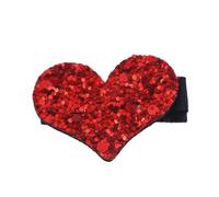 MOBUTOFU Mollette per Chioma Donna e Ragazza Cuore Rosso Paillettes Glitter Tessuto Accessori per Chioma Eleganti la Vita Quotidiana