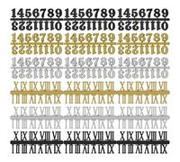MOBUTOFU Numeri per Orologi Kit 18 Pezzi Numeri Digitali Arabi e Romani in Plastica per Decorazioni Casa e Ufficio Installazione Semplice senza Strumenti Speciali