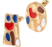 MOBUTOFU Orecchini Divertenti Asimmetrici Da Donna in Metallo Senza Piombo, Design Piastra Estetica Per Feste e Uso Quotidiano, Regalo Originale Per Pittrici e Ragazze Adolescenti