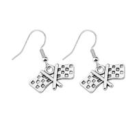 MOBUTOFU Orecchini Donna Bandiera Scacchi Leggeri con Charm Gara Design Chic e Versatile per Feste Corse e Uso Quotidiano