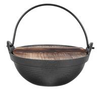MOBUTOFU Padella Inox per Induzione 18cm in Ferro e Legno, Resistente ad Alte Temperature e Facile da Maneggiare, per Stufare Pollo e Cucinare Porridge