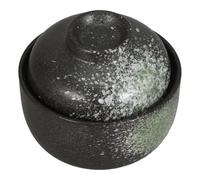 MOBUTOFU Pentola Giapponese in Ceramica Nera Coperchio per Stufati | Design Semplice, Uso Versatile per Zuppe e Insalate, Adatta a Ricette Giapponesi e Casa