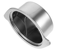 MOBUTOFU Pentola per Cucina Domestica Doppio Scomparto e Doppia Impugnatura, Realizzata in Acciaio Inox, per Cottura Separata di Pasta e Zuppe su Piani a Induzione