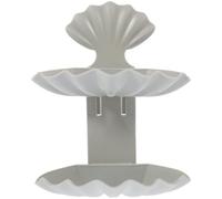 MOBUTOFU Portasapone da Bagno in Plastica Pp Design a Conchiglia Doppio Strato, Resistente alla Ruggine, Autosvuotante per Doccia e Piano D'appoggio, Mantiene Sapone Asciutto e Pulito