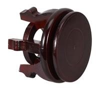 MOBUTOFU Portavaso in Stile Cinese Girevole Rotondo 12 Cm Base in Finto Legno, Supporto Rotante per Bonsai, Teiera e Sfera di Cristallo, Espositore per Piante da Interno e Balcone