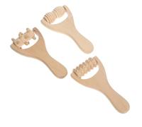 MOBUTOFU Rullo Massaggiante in Legno Ergonomico a Forma di Arco per Collo e Spalle, 3 Pezzi Cuscinetti Doppi Lisci, per Pelle Sensibile in Ufficio o Palestra