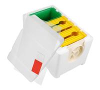 MOBUTOFU Scatola per l'Alimentazione delle Api in Plastica Bianca Arnia per Apicoltura 4 Telaini Kit Completo per Allevamento e Accoppiamento Api Attrezzatura Stabile per Apicoltori e