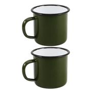 MOBUTOFU Set 2 Pezzi Tazze Smaltate Vintage Resistenti ai Danni e Agli Odori Persistenti, per Escursionismo e Attività Indoor Stile Retrò
