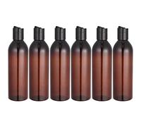 MOBUTOFU Set 6 Bottiglie da Viaggio 250ml in Pet e Pp Riutilizzabili e Portatili, Contenitori Marroni per Shampoo e Lozione, per Viaggio e Attività Outdoor
